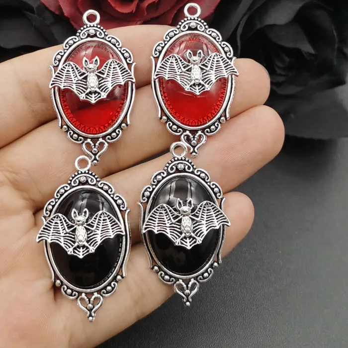 Authentic Enchanted Bat Silhouette Cameo Set – 4 Silver‑Plated Mystic Charms