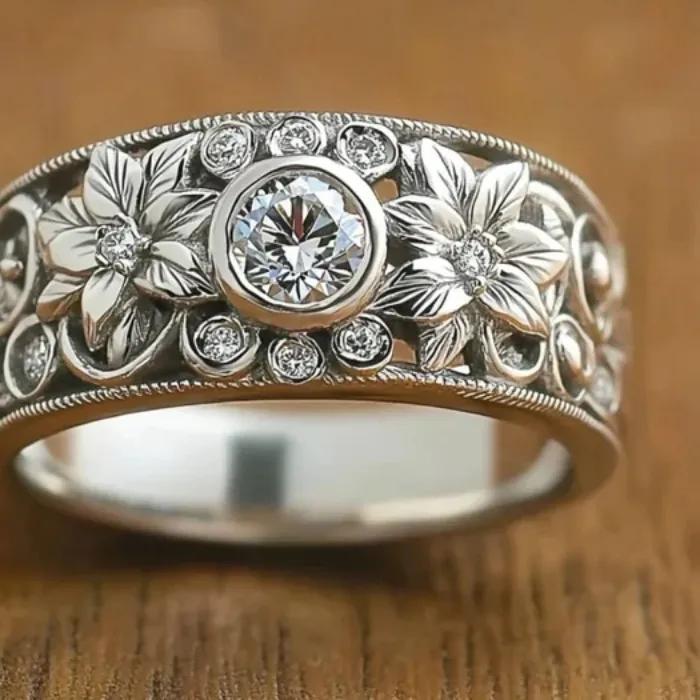 Authentic The Ethereal Blossom Cameo Ring of Timeless Grace
