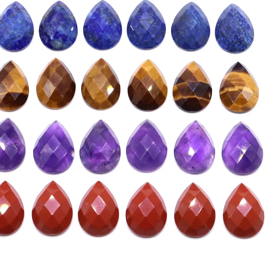 Authentic Tears of the Earth: Faceted Waterdrop Crystal Cabochons