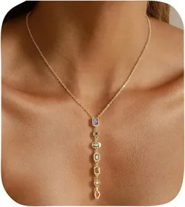 Authentic Radiant Alignment: The 14K Gold-Plated Seven Chakra Lariat