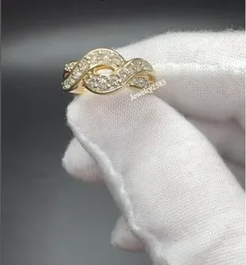 Authentic The Eternal Embrace Infinity Diamond Ring in 14k Gold-Plated Silver