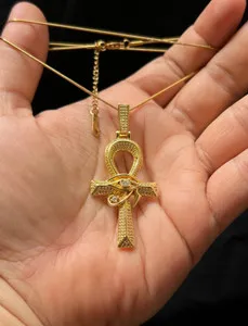 Authentic The Golden Key of Eternal Breath: Ankh and Eye of Horus Talisman