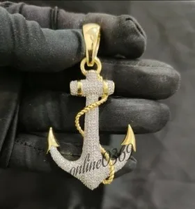 Authentic Celestial Anchor: 2.75ct Moissanite Pendant in 14k Gold