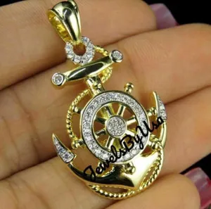 Authentic The Mariner's Vow Moissanite Anchor Talisman in Radiant Yellow Gold