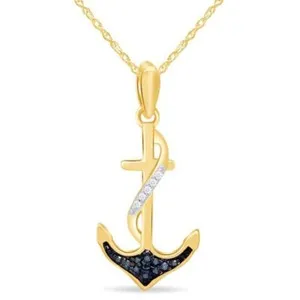 Authentic The Mariner's Anchor Blue Diamond Amulet in Radiant 14K Gold Plate