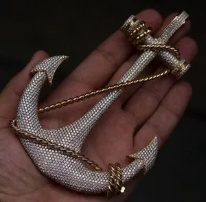 Authentic The Luminous Anchor: A 3D Simulated Diamond Pendant of Strength and Protection