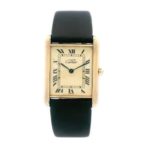 Authentic The Golden Meridian: Cartier Tank 23mm with Custom Leather Band