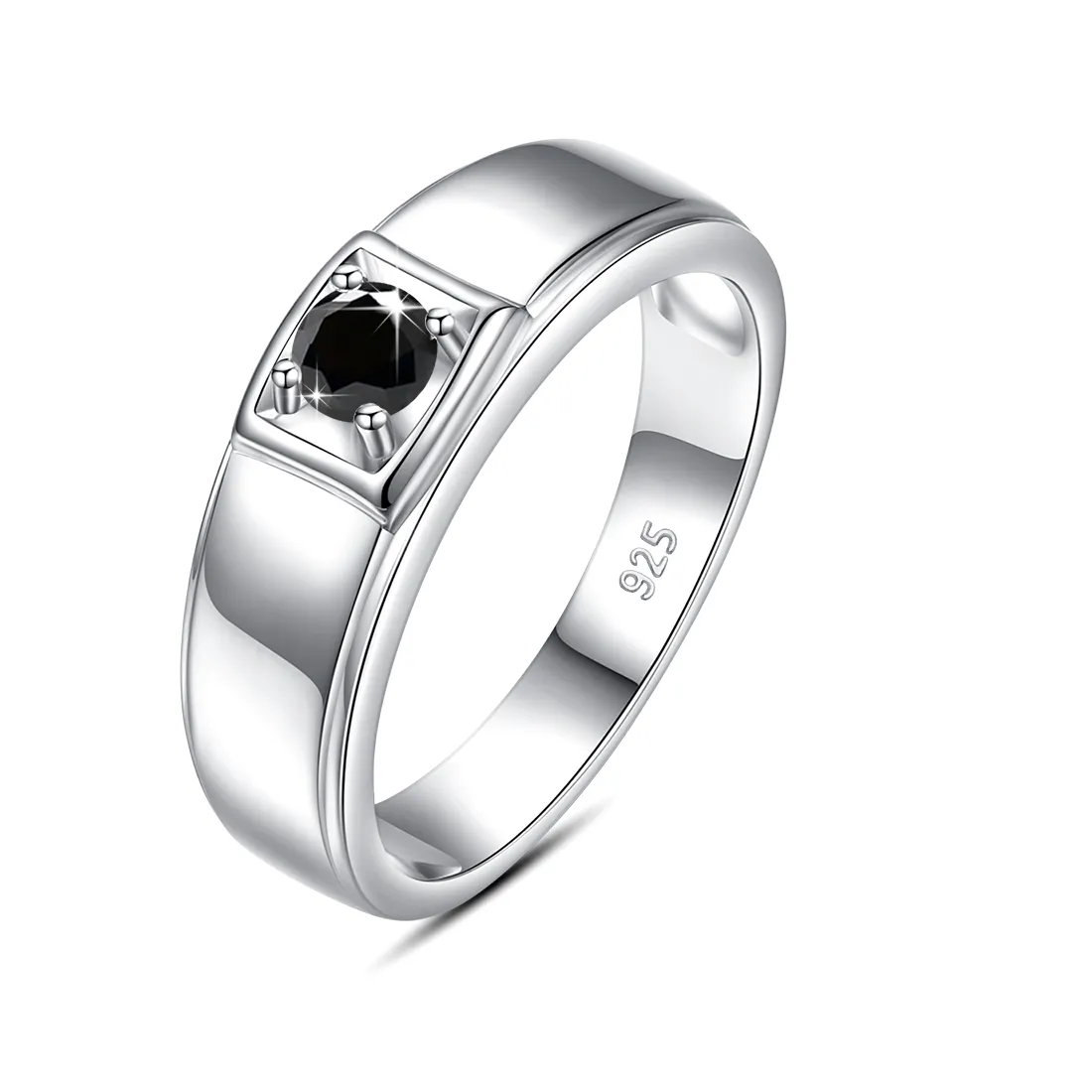 Authentic The Obsidian Sovereign: Certified Black Moissanite and Solid 925 Silver Talismanic Ring