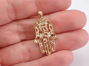 Authentic Guardian of Good Fortune: Ancient Hamsa Hand Charm Pendant