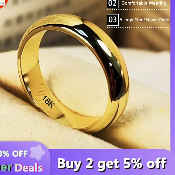 The Golden Circle Of Endless Devotion 4Mm 18K Gold- Plated Eternal Band