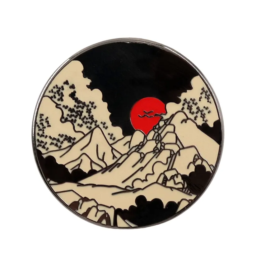 Authentic Talisman of the Evergreen Summit: Mountain Sunshine Enamel Pin
