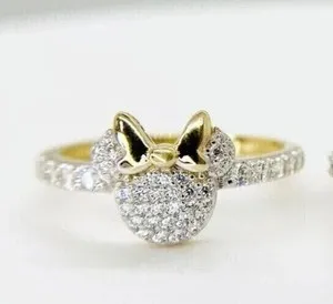 Authentic The Celestial Mouse: 2Ct Lab-Created Diamond Ring in Radiant Gold
