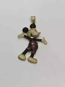Authentic The Celestial Icon Radiant Moissanite Mickey Pendant in 14K Yellow Gold