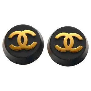 Authentic Chanel's Midnight Radiance: Rare Gold‑Plated CC Eerie Elegance