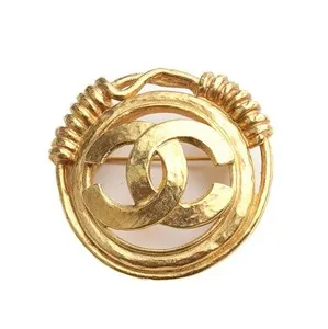 Authentic Radiant CC Celestial Emblem: A Vintage Gold-Plated Talisman of Timeless Elegance