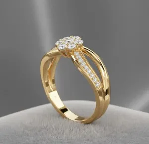 Authentic Celestial Harmony Ring: Lab Created Cluster of Love and Light