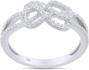 Authentic Infinity Entwined: 1/3ct Natural Diamond Love Knot Promise