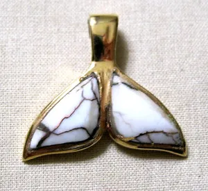 Authentic The Ocean's Secret: Sterling Silver and Gold-Plated Whale Tail Talisman with White Jasper