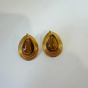 Authentic Tears of the Tiger Eye: Golden Studs of Protection