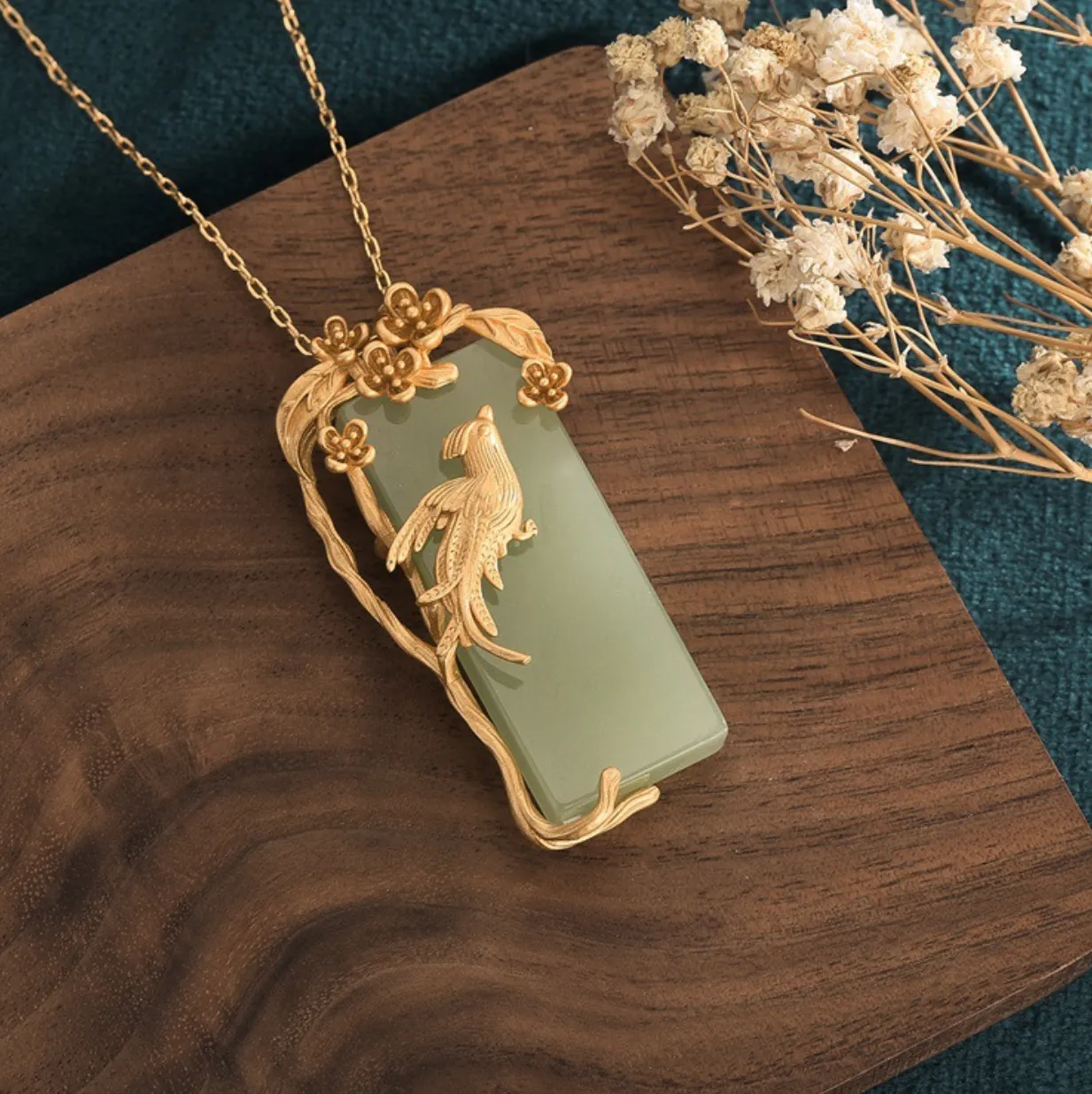 Authentic The Golden Phoenix Jade Awakening Pendant