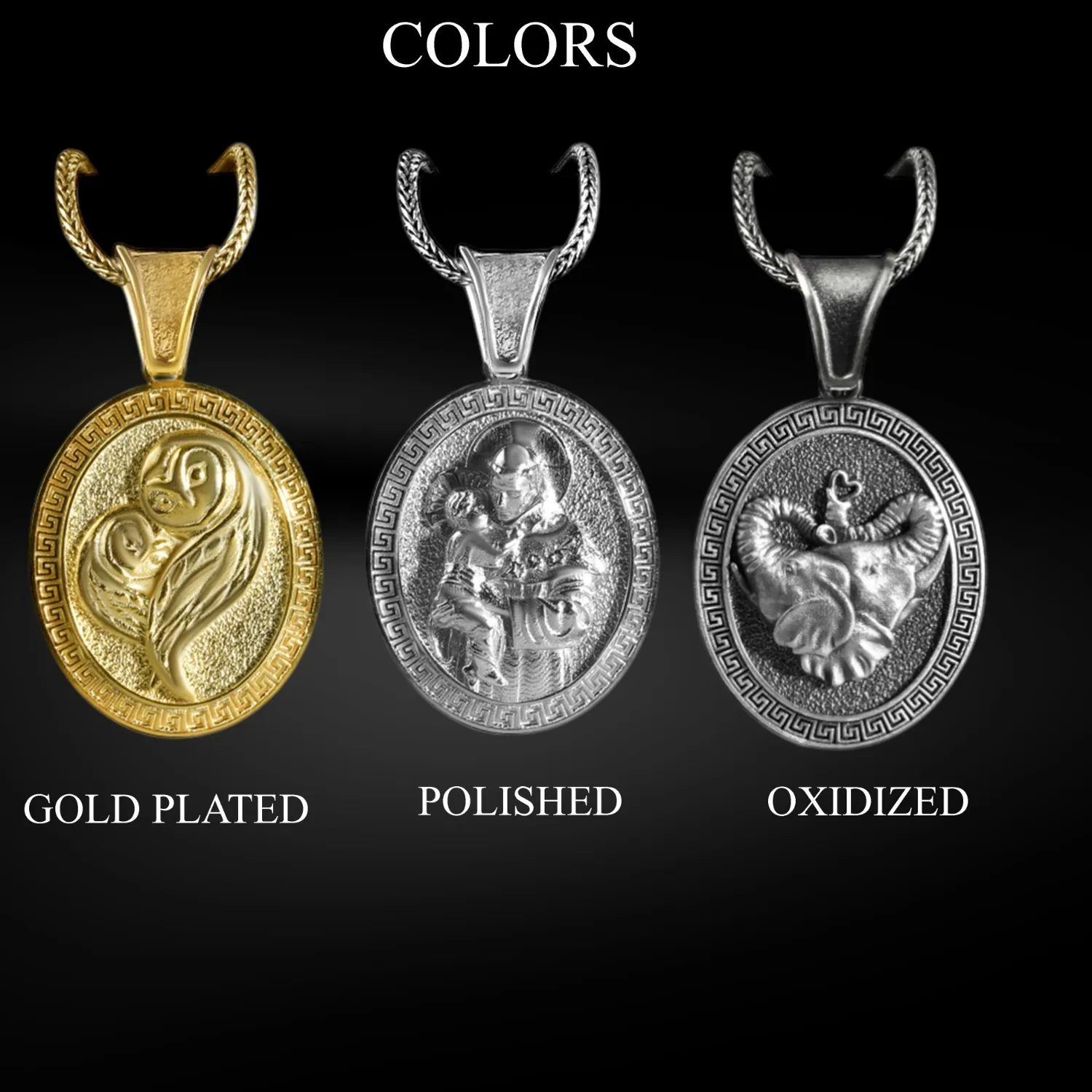 Authentic Phoenix Necklace Sterling Silver Fire Pendant Oval Mythical Jewelry Gift Men