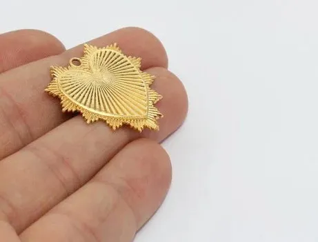 Authentic The Radiant Heart: 24k Gold-Plated Sacred Geometry Pendant