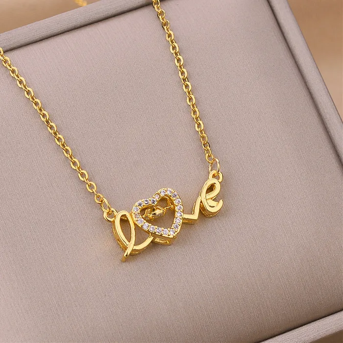 Authentic Golden Whispered Love Heart Pendant