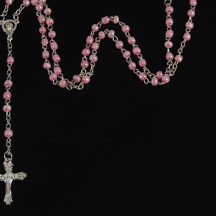 Authentic Sacred Luminescence Glass Pearl Rosary and Crucifix