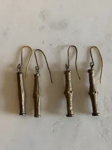 Authentic The Verdant Resilience Gold-Plated Bamboo Hoops