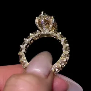 Authentic The Golden Eclipse Promise Ring with Marquise Moissanite