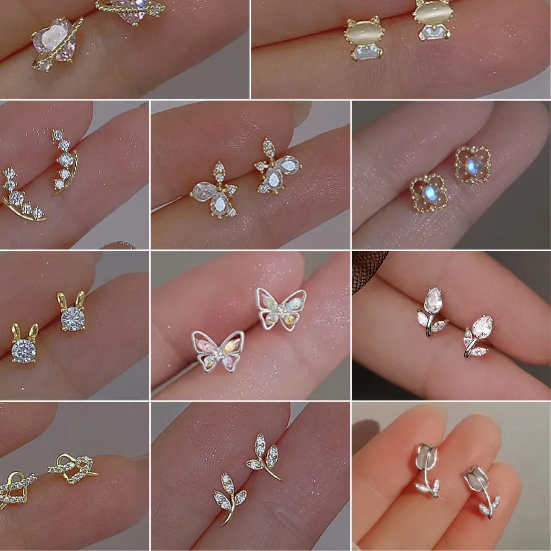 Authentic 925 Silver Needle Simple Pavé Crystal Lightning Stud Earrings Women Exquisite Student Girlfriend Jewelry Accessories
