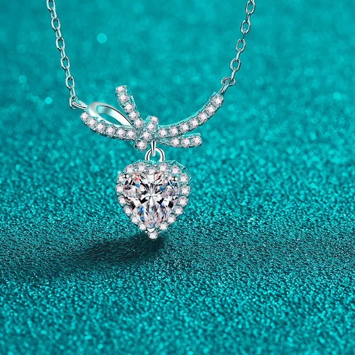 Authentic The Eternal Heart Moissanite Bow Talisman