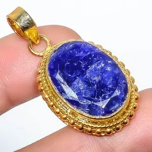 Authentic The Celestial Azure Veil 925 Silver Gold-Plated Pendant