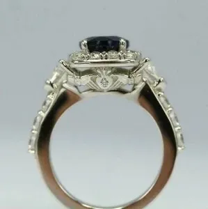Authentic The Eternal Bond Claddagh Ring in Radiant White Gold Plate and Lab-Created Sapphire