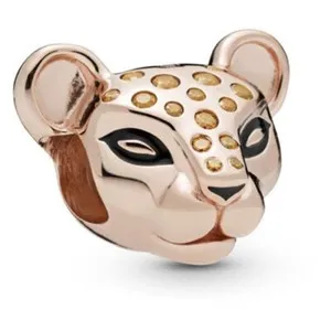 Authentic Regal Lioness Crowned Charm in Rose Gold