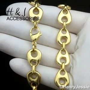 Authentic The Golden Anchor Chain: 12mm Puffed Mariner Talisman