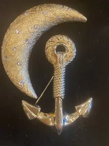 Authentic Celestial Harbor: The Vintage Dior Moon and Anchor Talisman