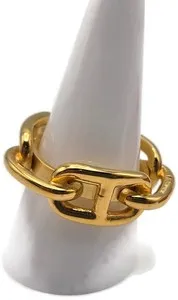 Authentic The Golden Anchor of Horizons: Hermès Chaîne d’Ancre Scarf Ring