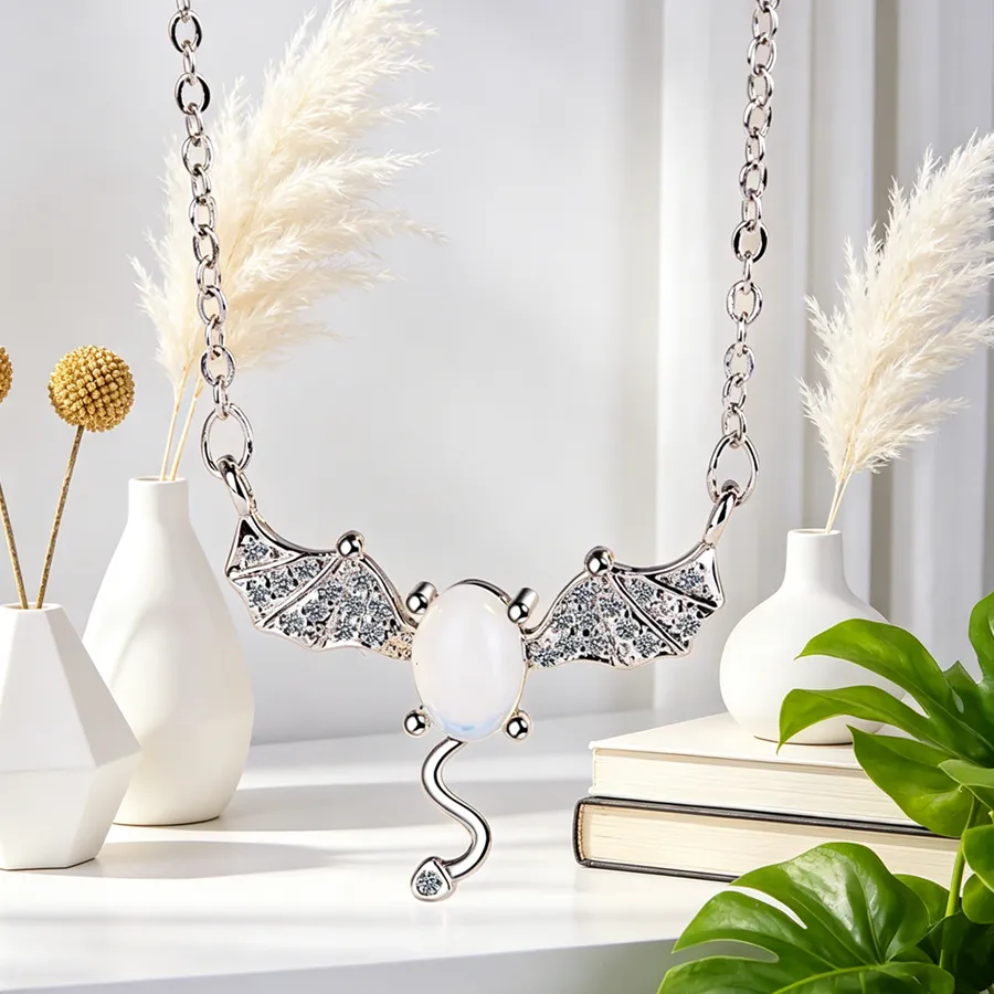 Authentic Genuine 925 Sterling Silver Pendant Necklace Little Bat Shape Arrival Jewelry For Wife Daughter Girlfriend