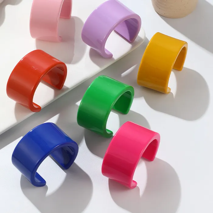 Authentic Big Colorful Resin Acrylic Cuff Open Bangles for Girls Wide Bangles Bracelets for Women Indian Party Jewelry Gifts