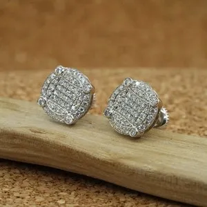 Authentic Sacred Radiance: Puffy Shape Stud Earrings for Women