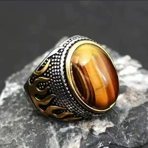 Authentic The Gilded Eye of Primal Vision: Tiger Eye Talisman Ring