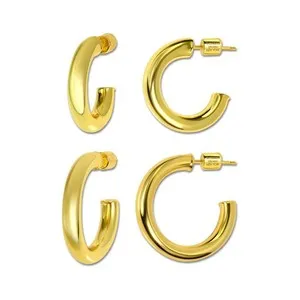 Authentic Celestial Radiance 18K Gold-Plated Sacred Hoops