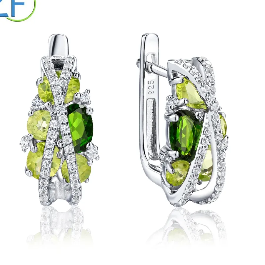 Authentic Sacred Harmony: Chrome Diopside Criss-Cross Earrings