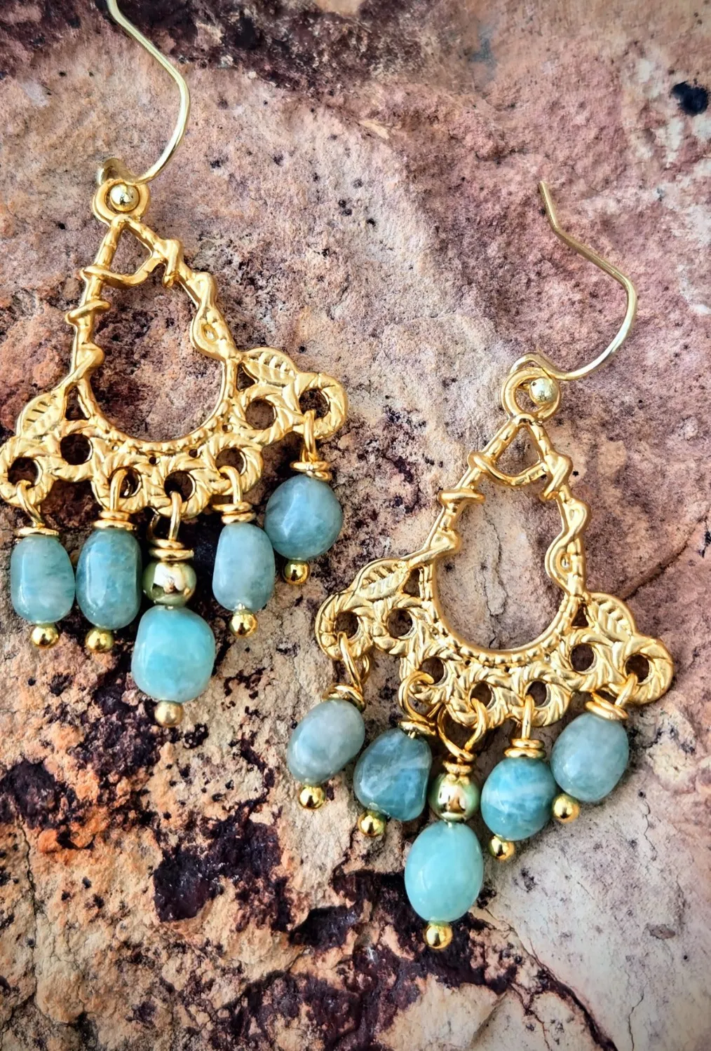 Authentic Celestial Amazonite Filigree Talismans