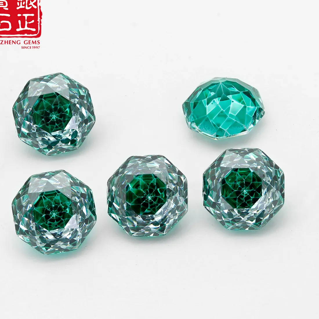 Authentic Guardian of Good Fortune: Mystic Green Cubic Zirconia