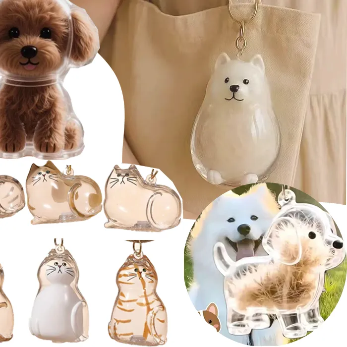 Authentic Creative Dog Hair Keychain Lovely Dog Cat Hair Storage Ornament Pendant Handmade Diy Pet Souvenirs For Pet Lovers