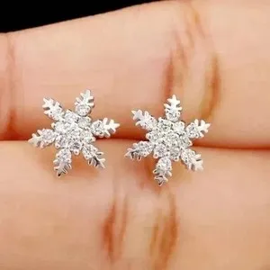 Authentic Frost of the Heavens: 2Ct Round Cut Simulated Diamond Snow Stud Earrings in Radiant White Gold Plate