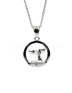 Authentic Moonlit Whale Pendant – 0.01ct Moissanite, 14k White Gold
