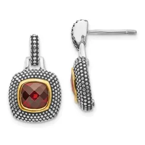 Authentic Whispers of Ancient Wisdom: 16mm Antiqued Garnet Earrings